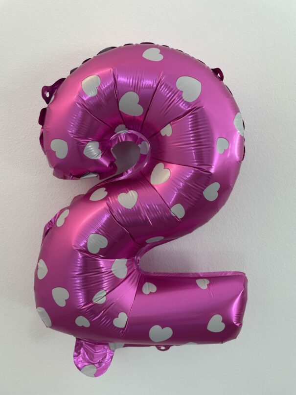 Ballon - Folie - 2 - Pink Med Hjerter
