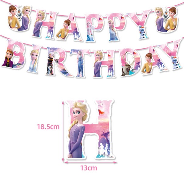 Banner - HAPPY BIRTHDAY - Frost - Elsa & Anna - 1 Stk.