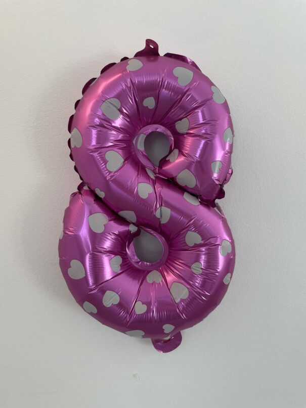 Ballon - Folie - 8 - Pink Med Hjerter