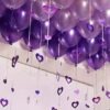 Ballonvedhæng - Hjerte - Lilla - 50 Stk.