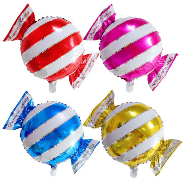 Ballon - Folie - Bolcher - Striber Gul - Image 2
