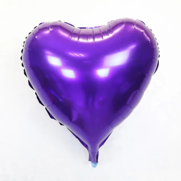 Ballon - Folie - Hjerte - Lilla