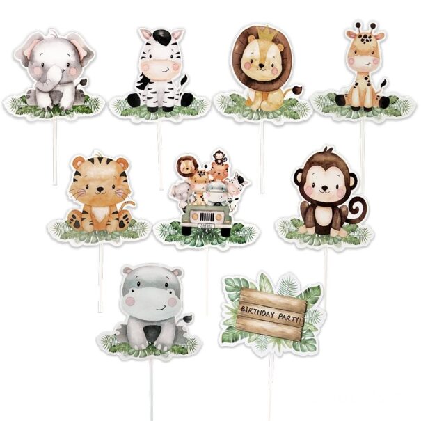 Cupcake Toppers - Jungle Dyr