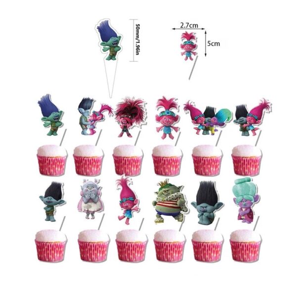 Cupcake Toppers - Trolls - 12 Stk.