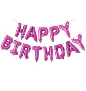 Flie - Ballon - Happy Birthday - Pink