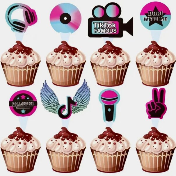 Cupcakes Toppers - Tiktok - 24 Stk.