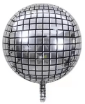 Folie Ballon - Disko Kugle - Sølv