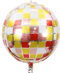Folie Ballon - Disko Kugle - Rød