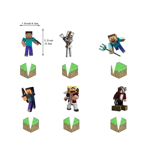 Cupcake Toppers - Minecraft - 12 Stk.