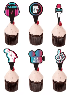 Cupcake Toppers - Disko - 24 Stk.