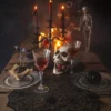 Halloween - Bord Løber - Spindelvæv - Sort - Image 2