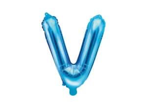 Folie Ballon - V - Blå - 35 cm.