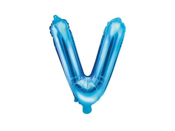Folie Ballon - V - Blå - 35 cm.