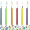 Kagelys - Mix farver med farvede flammer - 6 Stk. - Image 2