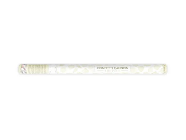 Konfettirør - Creme Farvet Rosenblade - 80 Cm.