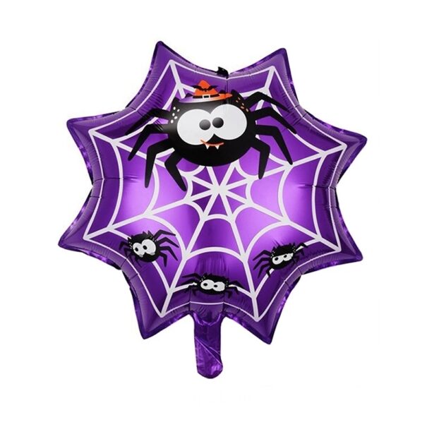 Halloween - Folie Ballon - Edderkop Lilla