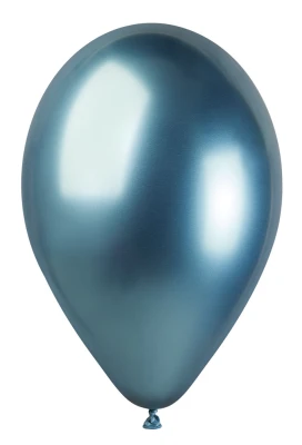 Ballon - Blå Shiny Chrome - 33 cm.